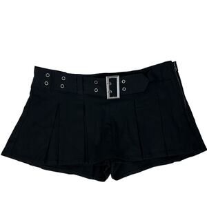 Steve Madden Y2K 90s Black Pleated Micro Mini Skirt L
